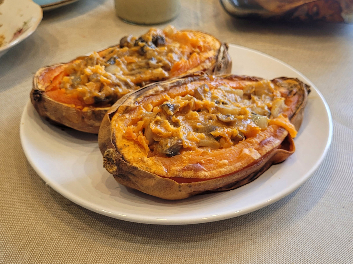 Нежный батат с грибной начинкой для идеального ужина