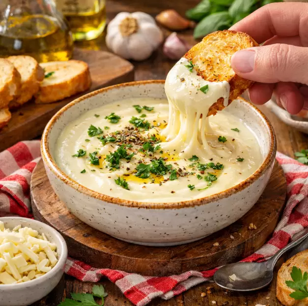 Нежный соус с моцареллой для аппетитных тостов