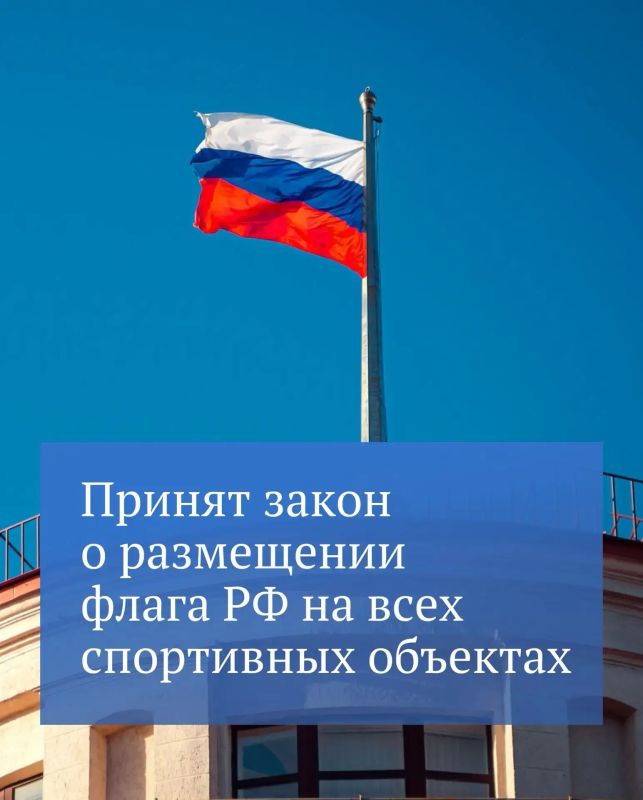 Государственная Дума РФ приняла закон о расширении возможности использования Государственного флага РФ на спортивных объектах