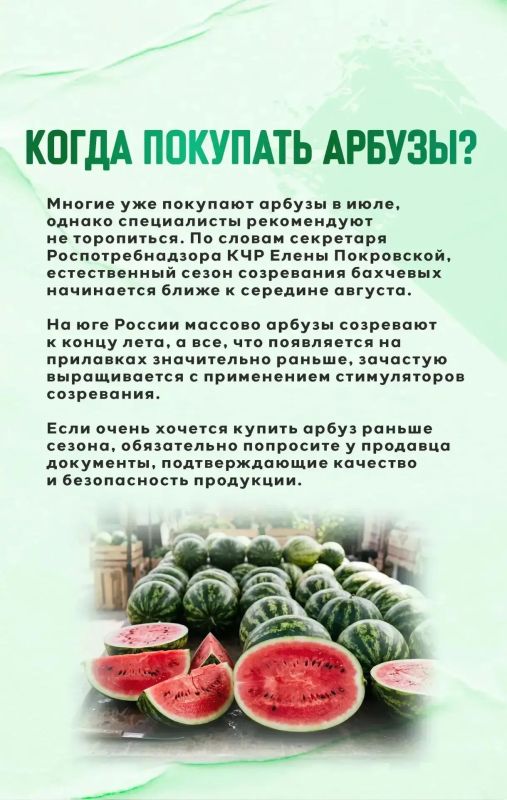 Арбузы появляются на прилавках задолго до начала массового сезона, однако специалисты советуют не торопиться с покупкой Арбузы появляются на прилавках задолго до начала массового сезона, однако специалисты советуют не торопиться с покупкой